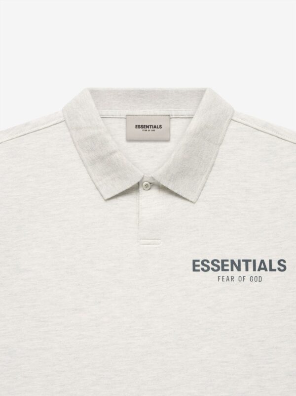 Essentials SS Kids Light Heather Oatmeal Polo T_Shirt 3