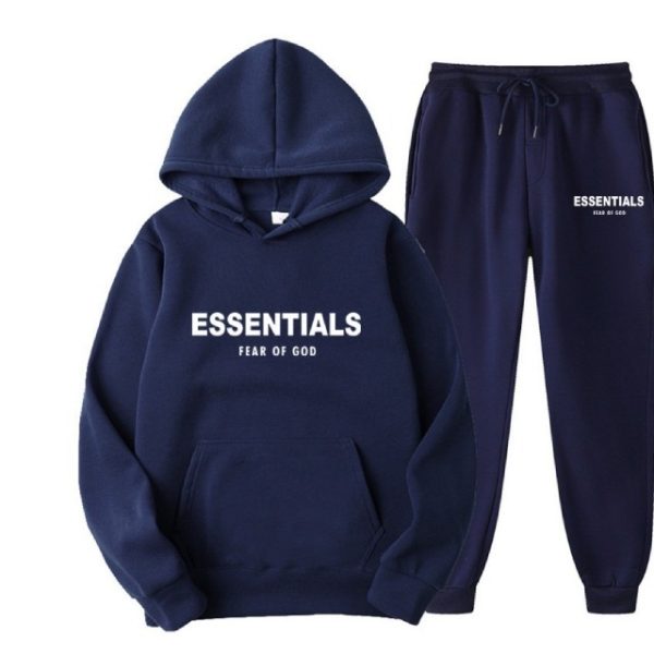 Essentials Hoodie Fear of God Blue TrackSuit