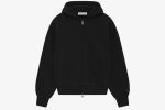 ESSENTIALS Classic Full Zip-Up Hoodie Black