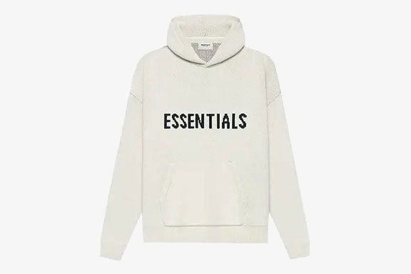 Essentials Knit Pullover Hoodie White