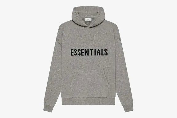 Essentials Knit Pullover Hoodie Gray